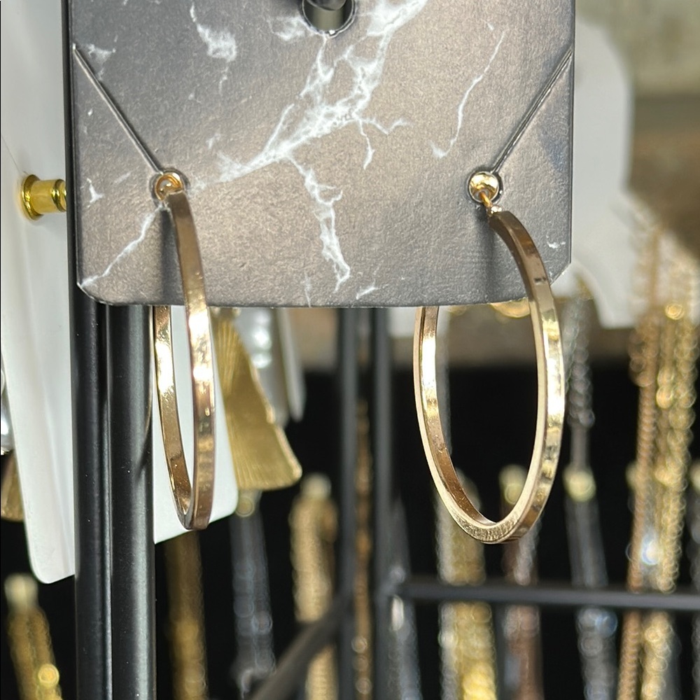 Gold Hoop Earrings Simple Design